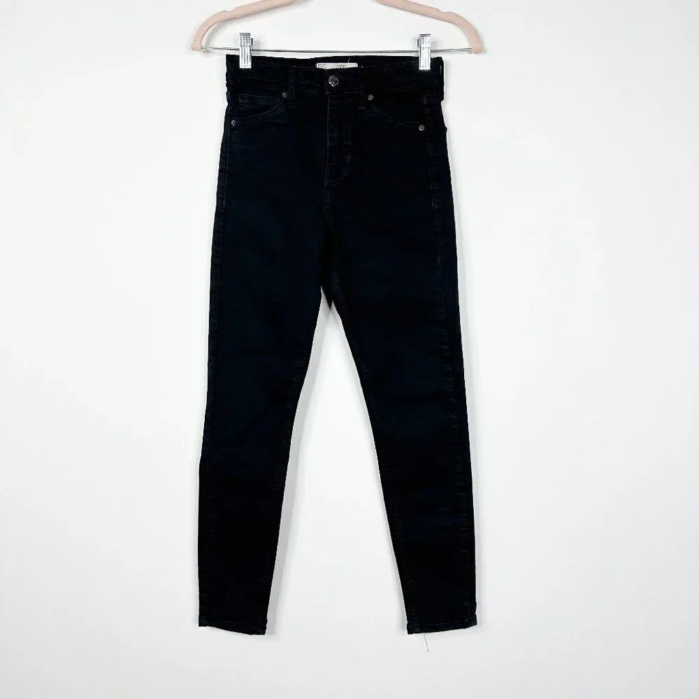 2/$30 Topshop Moto Jamie Jeans High Rise Ankle Skinny Licorice Black 25 #9368